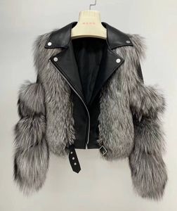 OFTBUY-Chaqueta de invierno para mujer, abrigo de piel auténtica con cuello de piel de zorro Natural, prendas de vestir gruesas y cálidas, 100% de piel auténtica, informal