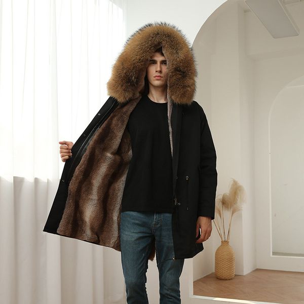 OFTBUY nouvelle Parka imperméable veste d'hiver hommes réel naturel col de fourrure de raton laveur manteau à capuche chaud épais détachable Streetwear