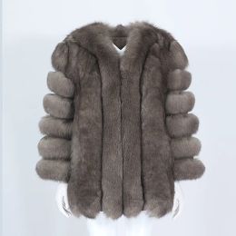 OFTBUY – veste longue d'hiver pour femme, manteau en vraie fourrure naturelle, grande fourrure de renard moelleuse, vêtements d'extérieur, Streetwear épais et chaud, nouvelle mode 2022