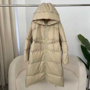 Oftbuy 2024 vrouwen 90% witte eend omlaag jasje losse oversized lange puffer jas herfst winter warme outdarnen vrouwelijke parka's