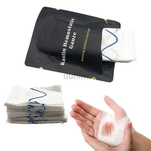 Ofth First Aid Supply Hemostatic Kaolin Gauze Combat Trame d'urgence Z-Fold Soluble pour IFAK Tactical Military First Aid Kit Medical Wound Dressing D240419