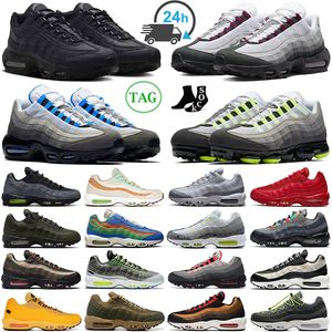 OG 95 chaussures de course hommes femmes 95s cristal bleu foncé betterave triple noir blanc néon solaire rouge minuit marine écailles de poisson Denham baskets pour hommes baskets de plein air