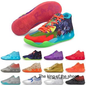 Chaussures de sport OG LaMelos Ball MB.01 Chaussures de basket-ball de luxe pour hommes Grande taille 12 Pas d'ici Red Blast Be You Buzz City Blanc Argent Off