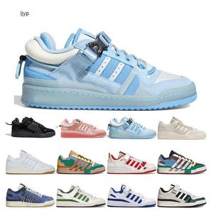 OG Casual Shoes Sports Sneakers Trainers Core Black Easter Egg Patchwork White Gum Crew Green 2022 Bad Bunny X Forum Buckle Low Hombres Mujeres