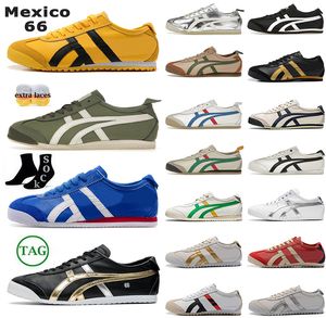 OG Diseñador Onitsukass Tiger Mexico 66 Zapatos casuales Tigers Slip-On Zapatillas de lona Plata Oro Apagado Verde Rojo Amarillo Blanco Negro Mujer Hombre Zapatillas de deporte para caminar