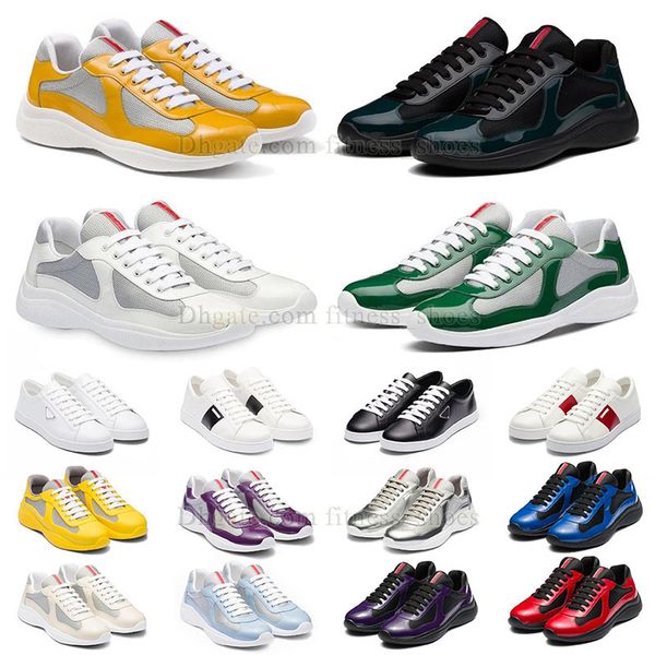 OG Designer Chaussures Runner Baskets Hommes America Cup Baskets En Cuir Baskets Plates En Cuir Noir Blanc Rouge Maille À Lacets Chaussures De Luxe Casual Grande Taille Eur46 US12 US 12 46