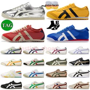 OG Designer Tiger Mexico 66 Chaussures de course Tigers Slip-On Canvas Baskets Argent Or Vert Vert Rouge Jaune Blanc Noir Femmes Hommes Jogging Marche Baskets