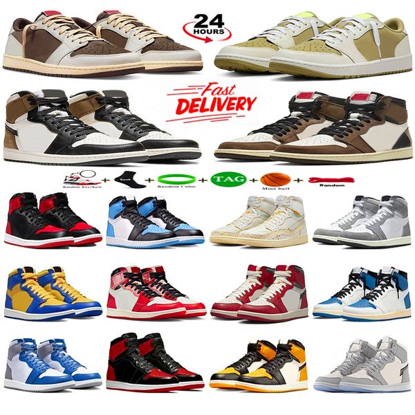 OG Jumpman 1 Zapatillas de baloncesto Hombres Mujeres Clásico Charol Alto Deportes Jumpman 1s Zapatillas de deporte Zapatillas de deporte Reverse Mocha Palomino Low Plate-forme Causal Designer Shoe