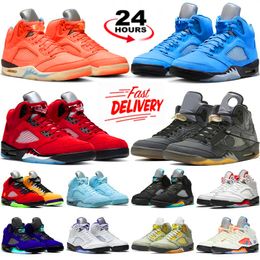 OG Jumpman 5 Chaussures de basket-ball hommes femmes en cuir souple Sports à mid coupé Jumpman 5s Basket Sneakers Crimson Bliss Cream Sail Plaque-formes Cause de créateur Shoe