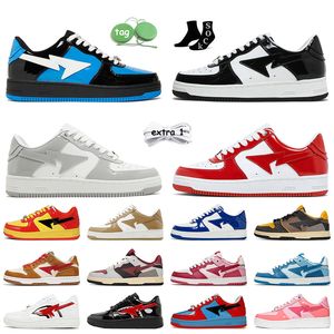 OG Low A Baignade Ape BapeSK8 Sta Chaussures Designer Femmes Hommes Baskets Panda Noir Bleu Cuir Verni Blanc Vert Rose Mousse Shark Couleur Camo Combo Plateforme Baskets