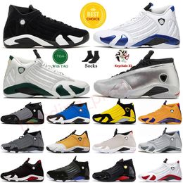 OG Men 14S Metallic Silver Jumpman 14 Basketball Chaussures Designer Jump Man Low Sneakers Jorden14s Black White Laney Gym Red Thunder Wolf Gray Platform Sports Trainers