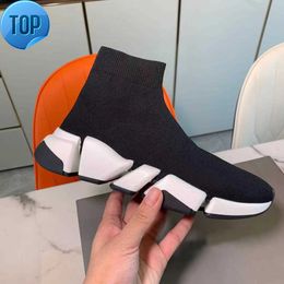 OG Mens Womens Knit Sock Shoes Top Quality High Cut Chaussettes Fashion Outdoor Platform Dress Shoe Avec Box Taille 35-45