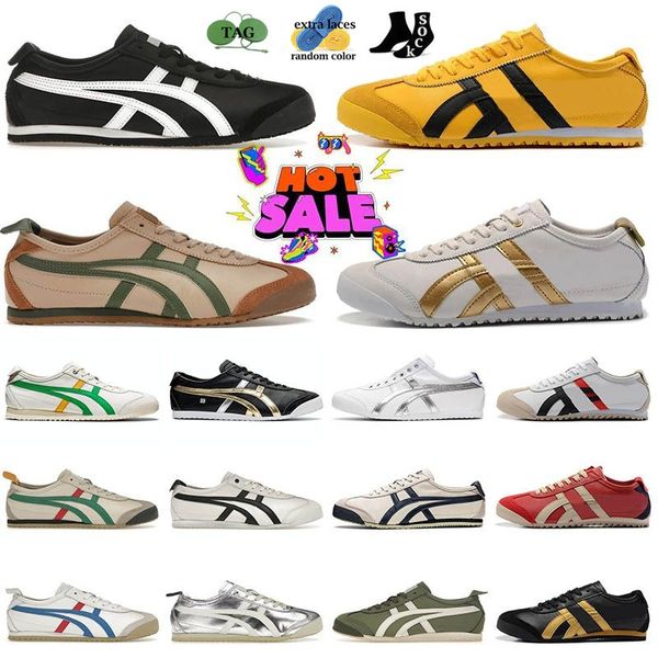 OG Onitsukass Tiger México 66 Running Shoes Kill Bill Silver Birch Negro Blanco Pequeato India Tinta Oro azul Borgoña Beige Beige Crema verde Beet Mujeres Hombres