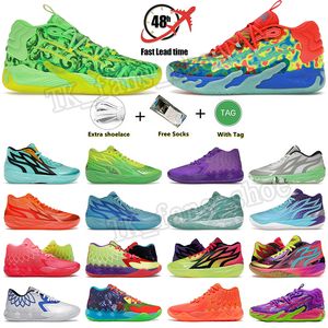 OG zapatos de baloncesto originales LaMelo ball MB.03 Outdoors Toxic Nickelodeon Slime Chino Hills FOREVER RARE GutterMelo Black Blast Hombres Mujeres mb 01 melo ball Sneaker 36-46