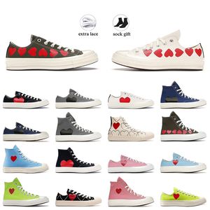 OG Original High Olive Top Vintage Commes 1970 Des Garcons Designer Canvas Shoes Luxury Womens Mens All Star Classic 70 Chucks Taylors Low Multi-Heart Sport Sneakers