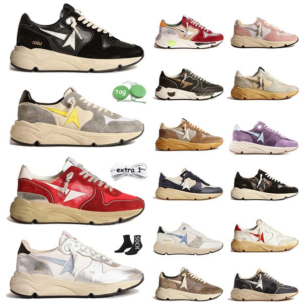 OG Original Running Casual Designer Chaussures Femmes Hommes Golden Gooseices Véritable Cuir Daim Noir Blanc Argent Glitter Semelle Rouge Rose Plateforme Run Baskets Baskets