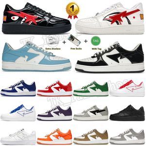 OG Skateboarding SK8 Bapestar Outdoor Star schoen Shark White Face Zwart Lakleer Wit Blauw Wit Rood voor heren Dames Sneaker A Bathing Ape platform Sneakers 36-47