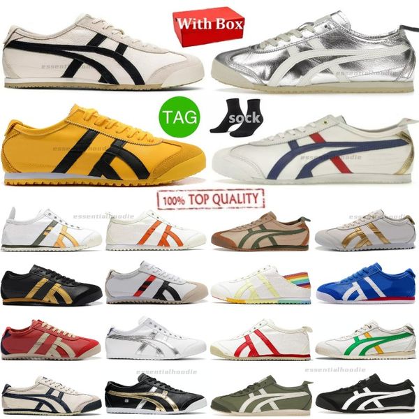 OG Tiger México 66 Kill Bill Birch Negro Peacato Borgoña Beige Beige Crema verde Crema negra Mujeres Men Zapatos casuales