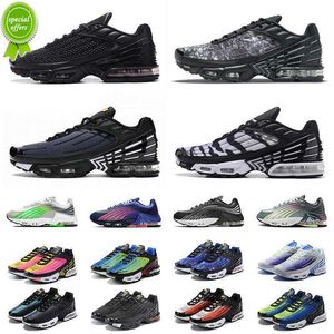 OG TN 3 Gedraaid 2022 plus 2 Big Size US 12 Running Shoes Tennis Designer Sports Sneakers Mens Dames Obsidian All Black Tiger Wolf Gray White