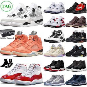 OG With Box 4 5 11 Chaussures de basket-ball pour hommes Jumpman 4s Military Black Cat Midnight Navy 11s Bred Cool Grey 5s Crimson Bliss Sail Hommes Femmes Outdoor