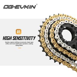 OGEVKIN C01 91011 chaîne de vélo de vitesse demi-creux vélo chaînes de montagne ultralégères 116 lien rapide GoldSilver 240118