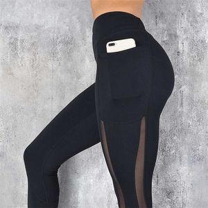 Ogilvy Mather Sexy Femmes Leggings Sport Leggings Téléphone Poche Fitness Pantalon De Course Stretchy Sportswear Gym Leggings Slim Pant 211014