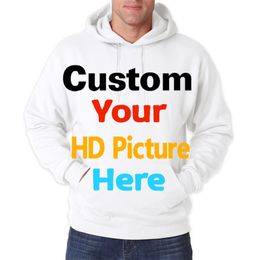 OGKB Marca Personalizar sudaderas con capucha Mujeres Hombres S 3D Imagen personalizada Sudadera Imprimir DIY Sudadera con capucha Hiphop Cuello redondo Sudadera con capucha al por mayor 220704