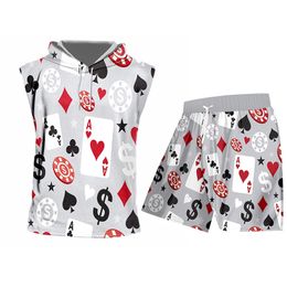 OGKB HARAJUKU 3D Gedrukte Poker Fun Hip Hop Hoodies Pants Tracksuitsets Sets Man Novely Streetwear Sportswear Drop 201204