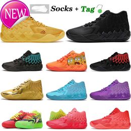 Oglamelo Ball MB.01 Basketbalschoenen 2022 5A-hoge kwaliteit Mens Queen City Rock Ridge Red Galaxy White Silver Rick en Morty Pumps Sneakers