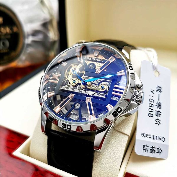 Oguras creux Tourbillon automatique montre mécanique hommes de haute qualité nouvelle montre étanche lumineuse hommes célèbre marque