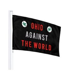 Drapeaux de l'Ohio contre le monde, 3039 x 5039 pieds, en polyester 100D, couleurs vives avec deux œillets en laiton, 5008120
