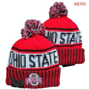 Ohio State Beanies Buckeyes Beanie North American College Team Patch latéral hiver laine Sport tricot chapeau crâne casquettes a2
