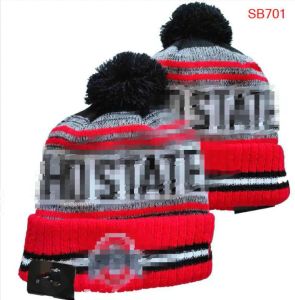 Ohio State Mutsen Buckeyes Muts North American College Team Side Patch Winter Wol Sport Gebreide Muts Skull Caps a0