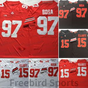 Ohio State Beckeyes 97 Joey Bosa voetbalshirt 15 Ezekiel Elliot Jerseys 32 TreVeyon Henderson rood gestikte universiteitstruien voor heren