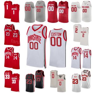 Ohio State Buckeyes 33 Keita Bates-Diop Jersey College Basketball 1 Jaesean Tate 2 Marc Loving Dangelo Russell Evan Turner University Stitched Custom Name Number