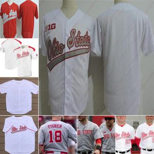 Ohio State Buckeyes Blank Baseball College Grijs Wit Rood Jerseys volledig gestikt Jersey Brady Cherry Noah West Noah McGowan Garrett Burhenn Connor Curlis