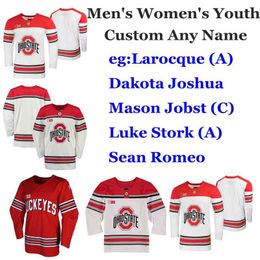 Ohio State Buckeyes College Hockey Jerseys Femmes Sasha Larocque Jersey Mason Jobst Dakota Joshua Wyatt Ege Tanner Laczynski Cousu sur mesure