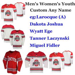 Ohio State Buckeyes College Hockey Maillots Femmes Sasha Larocque Jersey Mason Jobst Luke Stork Sean Romeo Miguel Fidler Cousu sur mesure
