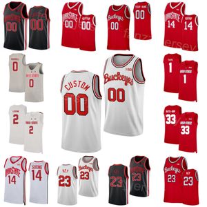 Ohio State Buckeyes College Jersey Basketball Dangelo Russell 0 21 Evan Turner 33 Keita Bates-Diop 1 Jae'Sean Tate Marc Loving University Sewing NCAA Man Vrouw jeugd