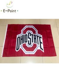 Ohio State Buckeyes Flag 3 * 5ft (90cm * 150cm) Polyester Flags Decoration Decoration Flying Home Garden Flagg Festive Festive Gifts9453366