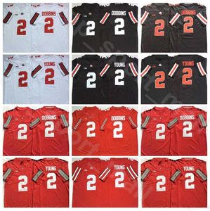 Ohio State Buckeyes Football College 2 Chase Young Jersey University 2 J.K Dobbins Noir Rouge Blanc Respirant Broderie Et Couture Chaude
