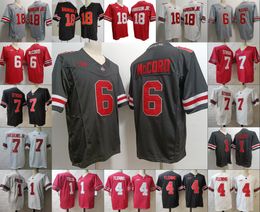 Camiseta de fútbol de los Buckeyes del estado de Ohio 18 Marvin Harrison Jr. 6 Kyle McCord 7 C.J. Stroud 1 Justin Fields 4 Fleming