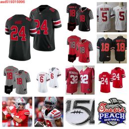 Camiseta de fútbol de los Buckeyes del estado de Ohio 55 Matthew Jones 41 Josh Proctor 21 Pryor 7 Kyion Grayes 28 Carrico 18 Marvin Harrison Jr. 9