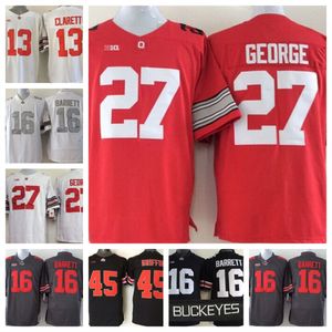 Ohio State Buckeyes voetbalshirt Op voorraad 13 Maurice Clarett 16 J.T.Barrett 27 Eddie George 45 Archie Griffin 47 Hawk gestikte trui