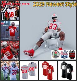 Ohio State Buckeyes voetbalshirt Victor Cutler Jr. Julian Goines-Jackson Joshua Padilla Austin Siereveld Josh Simmons Miles Walker Caden Davis Jersey