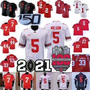 Ohio State Buckeyes Football NCAA College Jersey C.J. Stroud Justin Fields Chris Olave Julian Fleming Garrett Wilson George Jack Sawyer Teague III J.T.TUIMOLOAU