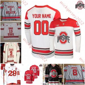 Ohio State Buckeyes Hockey Jersey Sam Deckhut William Smith Ryan Gordon Theo Wallberg Kristoffer Eberly Jake Dunlap Damien Carfagna Custom Ohio State Jerseys