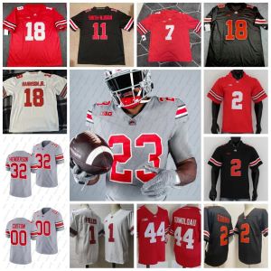 Maillot Ohio State Buckeyes C.J. Stroud Jaxon Smith-Njigba J.T. Tuimoloau TreVeyon Henderson Emeka Egbuka Marvin Harrison Jr. Lincoln Kienhol