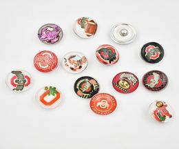 Ohio State Snap Buttons 18 mm Round Glass College Sports Team Snap Charms ACCESSOIRES SNAP de haute qualité pour Bracelet Collier Earri4206158