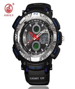 Ohsen Fashion Watch Men impermeable LED Sports Military Watches Men's Analog Quartz Digital Watch Relogio Masculino9113301